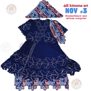 4dl Kimona Donkerblauw/ Africanprint  NOV#3